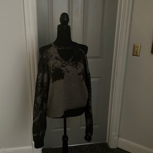 Black and grey cut out sweatshirt